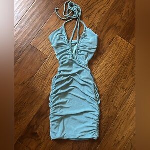 Oh Polly Light Blue Backless Dress
